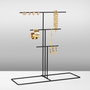 Aberto Design TK-006-B Organizador de Joyero de Metal Negro para Joyas con Compartimentos para Collares, Pulseras y Pendientes, 40x41x15 cm