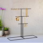 Aberto Design TK-006-B Organizador de Joyero de Metal Negro para Joyas con Compartimentos para Collares, Pulseras y Pendientes, 40x41x15 cm