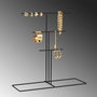 Aberto Design TK-006-B Organizador de Joyero de Metal Negro para Joyas con Compartimentos para Collares, Pulseras y Pendientes, 40x41x15 cm