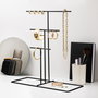 Aberto Design TK-006-B Organizador de Joyero de Metal Negro para Joyas con Compartimentos para Collares, Pulseras y Pendientes, 40x41x15 cm