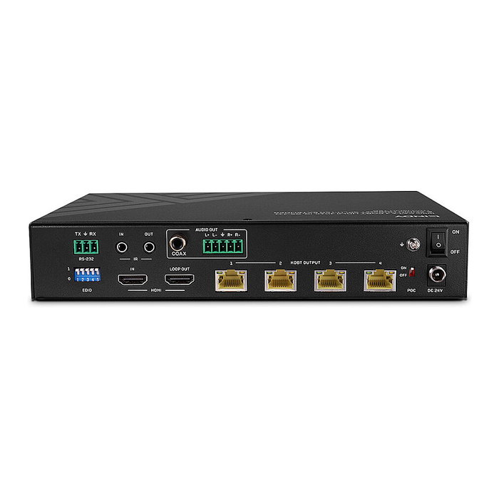LINDY 38355 Splitter Extensor HDMI HDBaseT 4K60 4 Puertos Cat.6, 100 m, 18 Gbit/s, Negro, Metal