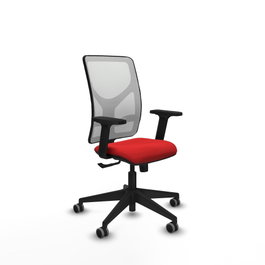 PIQUERAS Y CRESPO Silla de oficina Motilla con mecanismo Sincro, Rojo y Blanco