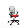 PIQUERAS Y CRESPO Silla de oficina Motilla con mecanismo Sincro, Rojo y Blanco