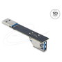 DeLOCK Adaptador USB 10 Gbps 67422, Conector Tipo-A Hembra a Tipo-A Macho Angular 90 Grados, Negro, Plug and Play