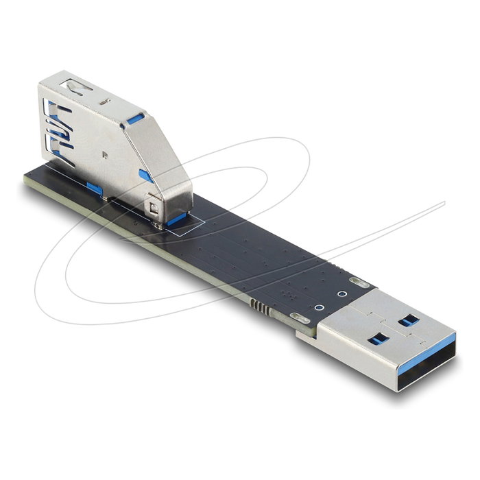 DeLOCK Adaptador USB 10 Gbps 67422, Conector Tipo-A Hembra a Tipo-A Macho Angular 90 Grados, Negro, Plug and Play