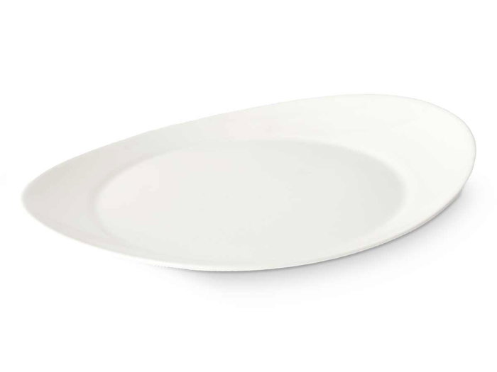 Vivalto Plato Carne Opal Ovalado 31 cm Blanco Vidrio (Set de 18)