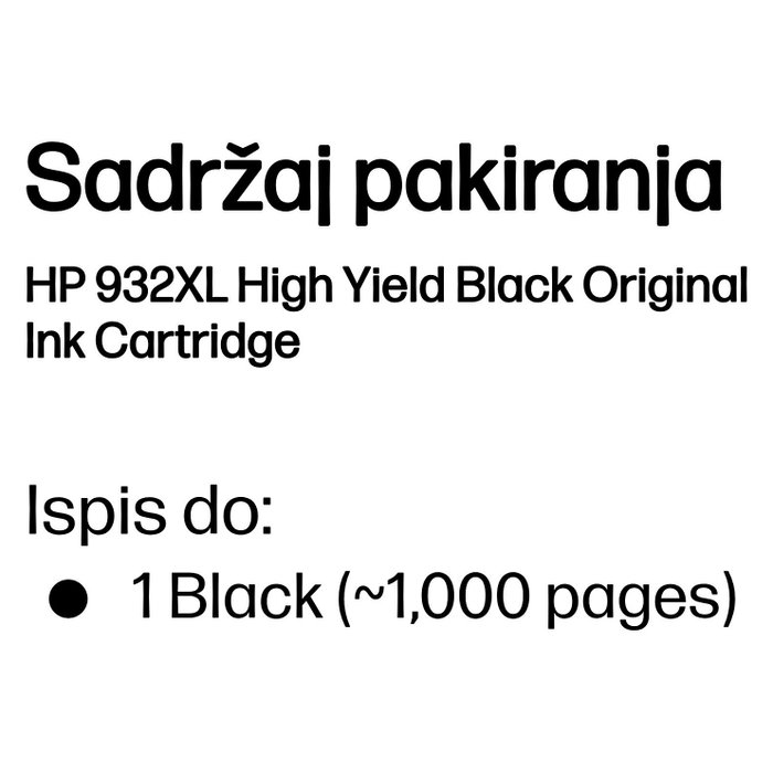 HP 932XL Cartucho de Tinta Negro de Alta Capacidad Original HP 932XL Cartucho de Tinta Negro de Alta Capacidad Original