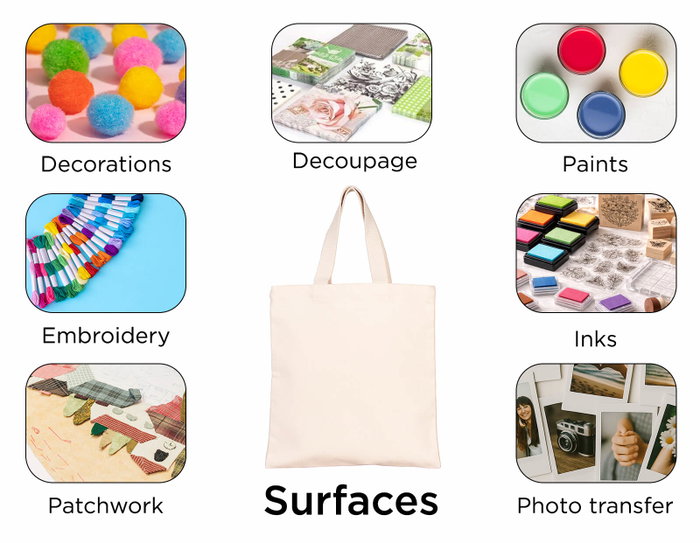 Innspiro Bolsa de Algodón Plana 27x29 cm, Pack de 20 Unidades