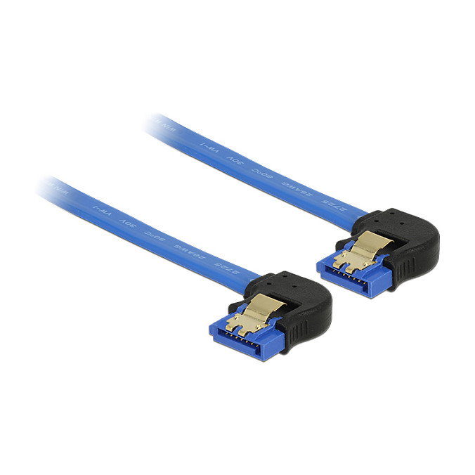 DeLOCK 85096 Cable SATA III 0,3 m Azul/Negro con conectores angulados hacia abajo DeLOCK 85096 Cable SATA III 0,3 m Azul/Negro con conectores angulados hacia abajo