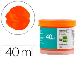 Liderpapel Témpera escolar naranja 40 ml (Pack de 5)