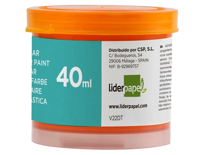 Liderpapel Témpera escolar naranja 40 ml (Pack de 5) Liderpapel Témpera escolar naranja 40 ml (Pack de 5)