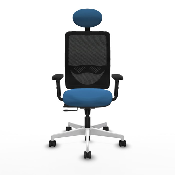 PIQUERAS Y CRESPO Silla de oficina Zulema con mecanismo Sincro/Traslack, Azul claro y Negro