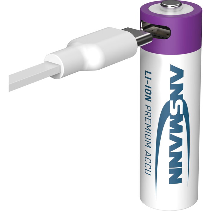 Ansmann 4x AA Lithium Akku Mignon 1800mAh + Cable