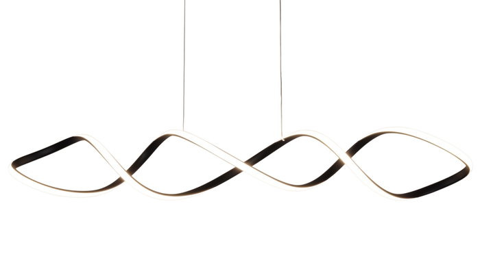 DKD Home Decor Lámpara de Techo LED Aluminio 80x20x20 28W Espiral Negro