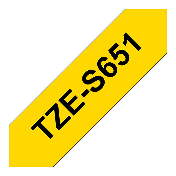 Brother TZe-S651 Cinta Laminada Súper Adhesiva 24mm Amarillo/Negro Brother TZe-S651 Cinta Laminada Súper Adhesiva 24mm Amarillo/Negro