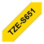 Brother TZe-S651 Cinta Laminada Súper Adhesiva 24mm Amarillo/Negro