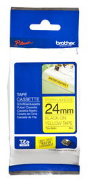 BROTHER Cinta laminada Amarillo / negro (Superadhesiva) 24mm