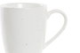 DKD Home Decor Set de 4 Tazas de Gres y Rubberwood Lianfeng 21 Blanco y Natural