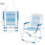 Aktive Silla de playa alta plegable rayas azul c/asa de hombro