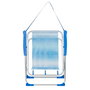Aktive Silla de playa alta plegable rayas azul c/asa de hombro