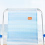 Aktive Silla de playa alta plegable rayas azul c/asa de hombro