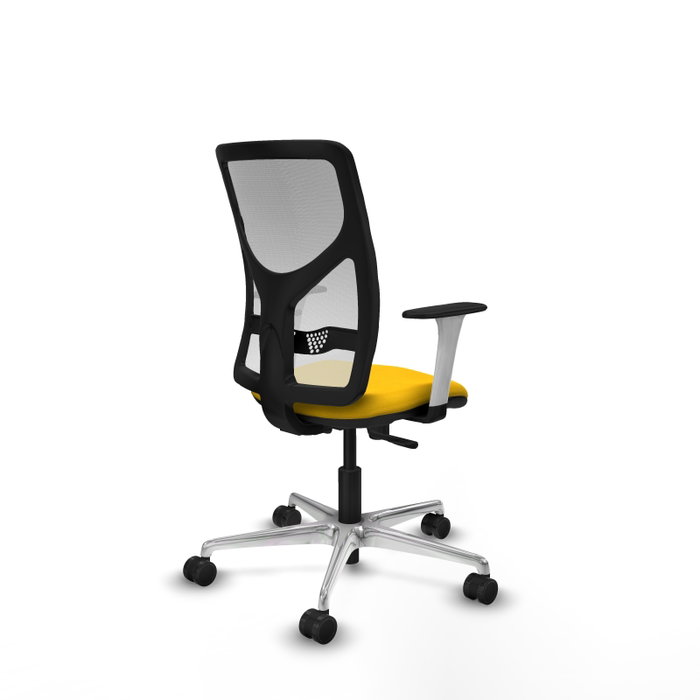 PIQUERAS Y CRESPO Silla de oficina Motilla con mecanismo Sincro, Amarillo y Blanco
