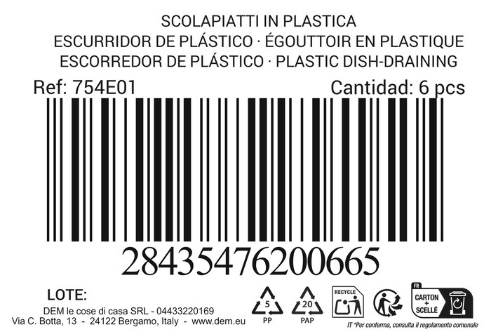 Inde Escurridor de Plástico 48 x 40 x 12 cm (6 Unidades)