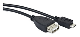 Lanberg OEM-0006 Cable USB 2.0 con USB A Hembra y Micro-USB B Macho, 0,15 m, Negro