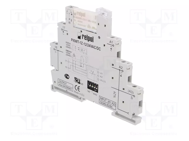RELPOL Relé de tiempo PIR6WT-1Z 24VAC/24VDC SPST-NO RELPOL Relé de tiempo PIR6WT-1Z 24VAC/24VDC SPST-NO