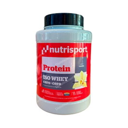 NUTRISPORT Iso Whey Cero Cero - Proteína Aislada de Suero (Whey Protein) Sin Grasa Ni Azúcar, Sabor Vainilla, 1 kg