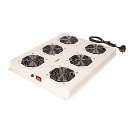 ROLINE 19-Zoll Dachlüftereinheit 6 Lüfter, ON/OFF für Serverschrank der PRO Serie grau | Ventilador de techo con 6 ventiladores y interruptor ON/OFF, 19U, acero, gris-negro