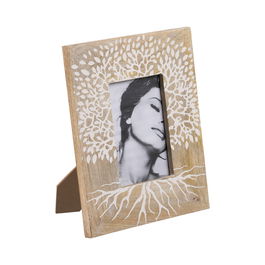 Portafotos Blanco-Natural 23 X 2 X 28 cm (Set de 2)