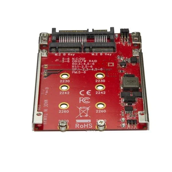 StarTech.com Adaptador Interno S322M225R: Conversor Dual M.2 a SATA para Bahía de 2.5 Pulgadas con Soporte RAID 0, 1, Spanning y JBOD, SATA III 6Gbps, Compatible TRIM