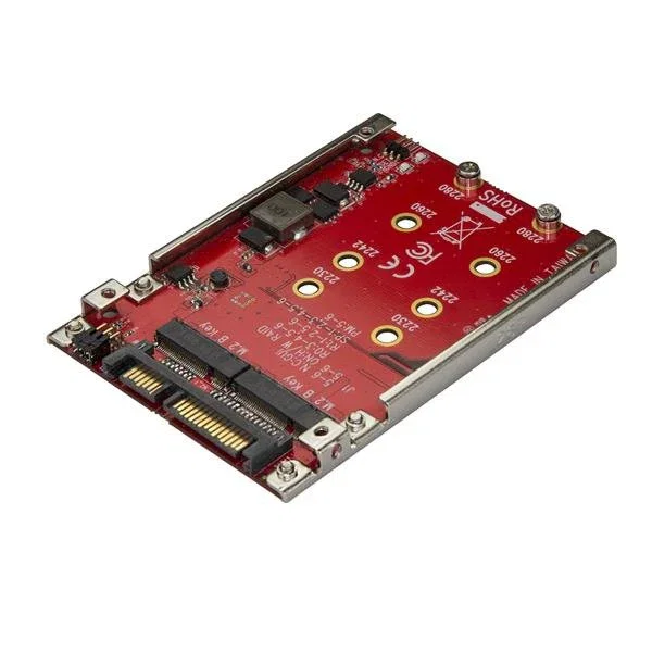 StarTech.com Adaptador Interno S322M225R: Conversor Dual M.2 a SATA para Bahía de 2.5 Pulgadas con Soporte RAID 0, 1, Spanning y JBOD, SATA III 6Gbps, Compatible TRIM