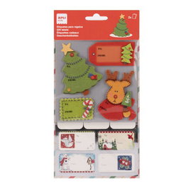 APLI Set de 5 Etiquetas de Regalo para Bolsa Navidad Soft