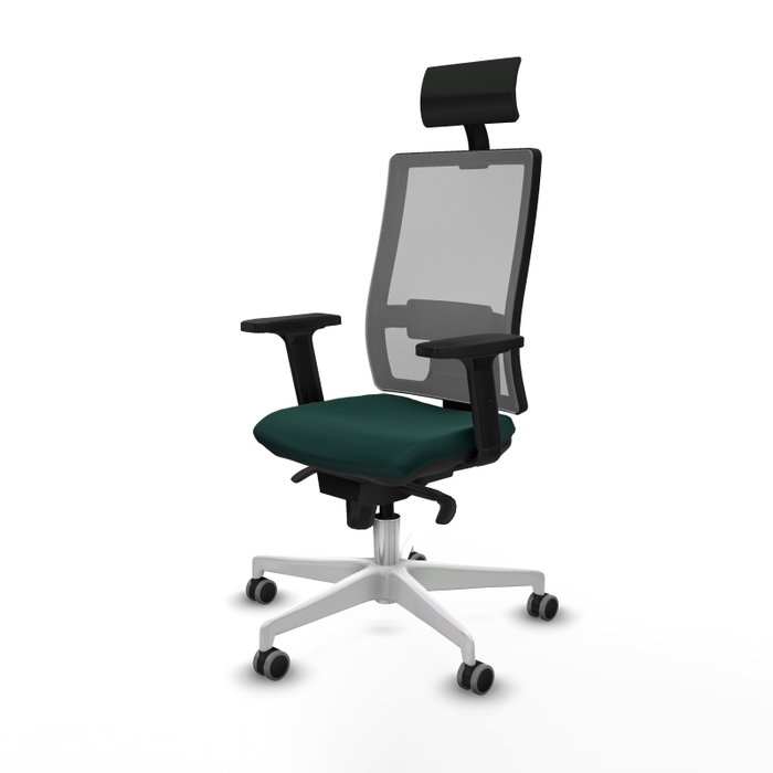 PIQUERAS Y CRESPO Silla de oficina Horna con mecanismo Sincro, Verde botella y Gris PIQUERAS Y CRESPO Silla de oficina Horna con mecanismo Sincro, Verde botella y Gris