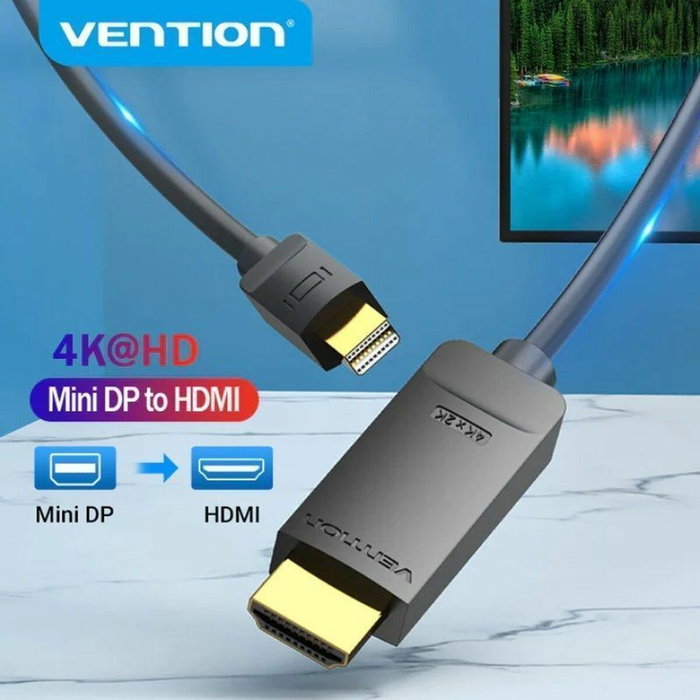 Vention Cable Conversor Mini DisplayPort Macho a HDMI Macho 2m Negro Vention Cable Conversor Mini DisplayPort Macho a HDMI Macho 2m Negro