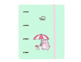 Safta Carpeta con recambio Din A4 cuadro 5 mm con goma y separadores Pembe The Pink Cat