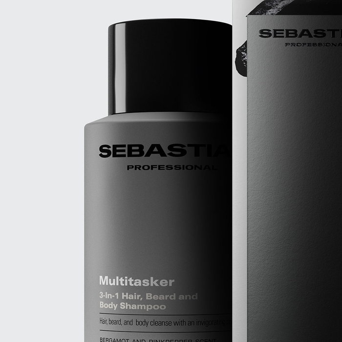 Sebastian Multi-Tasker 3 en 1 Champú para Barba, Cabello y Cuerpo 1000 ml - Champú Multifunción Profesional