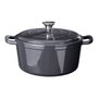 Siaki Cacerola de Hierro Fundido Esmaltado Gris Ø26 cm x 12 cm, para Todo Tipo de Fuegos y Horno
