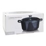 Siaki Cacerola de Hierro Fundido Esmaltado Gris Ø26 cm x 12 cm, para Todo Tipo de Fuegos y Horno