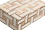 DKD Home Decor Joyero Set de 2 Natural Blanco Mango Resina 18 x 13 x 7.5 cm