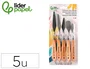 Liderpapel Juego de 5 Espátulas para Pintura Metálicas con Mango de Madera, Tamaños Surtidos