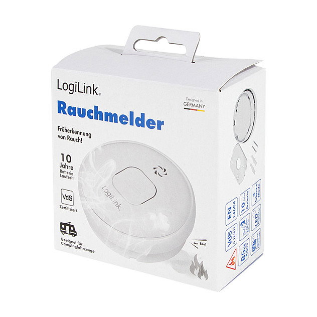 LogiLink Detector de humo con aprobación VdS y batería de 10 años LogiLink Detector de humo con aprobación VdS y batería de 10 años