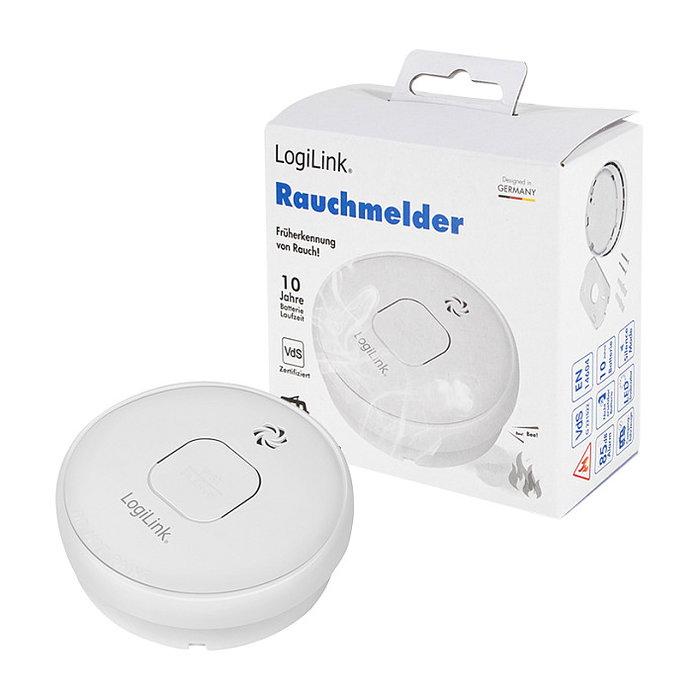 LogiLink Detector de humo con aprobación VdS y batería de 10 años LogiLink Detector de humo con aprobación VdS y batería de 10 años