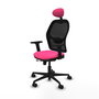 PIQUERAS Y CRESPO Silla de oficina Jorquera Rosa y Negro con mecanismo Sincro/Traslack