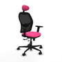 PIQUERAS Y CRESPO Silla de oficina Jorquera Rosa y Negro con mecanismo Sincro/Traslack