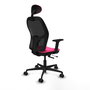 PIQUERAS Y CRESPO Silla de oficina Jorquera Rosa y Negro con mecanismo Sincro/Traslack