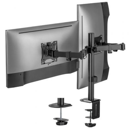 AISENS - SOPORTE DE MESA ECO GIRATORIO E INCLINABLE PARA 9KG (3 PIVOTES, 2 BRAZOS) DE 17-32, NEGRO AISENS - SOPORTE DE MESA ECO GIRATORIO E INCLINABLE PARA 9KG (3 PIVOTES, 2 BRAZOS) DE 17-32, NEGRO