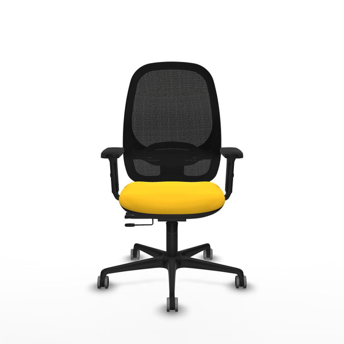 PIQUERAS Y CRESPO Silla de oficina Cilanco con mecanismo Sincro/Traslack Amarillo y Negro